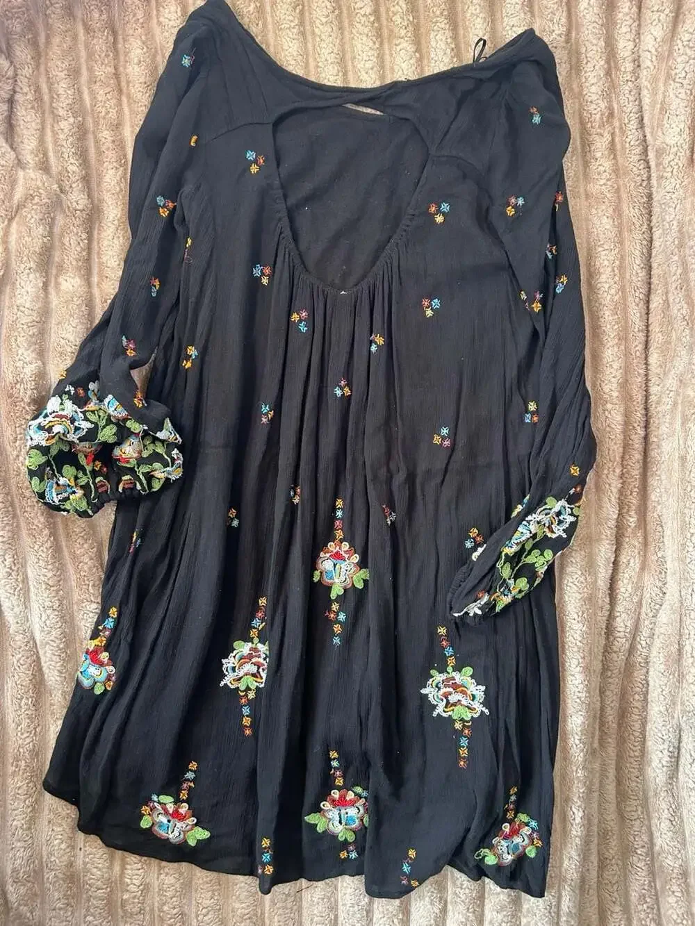 Free People Oxford Embroidered Mini Swing Dress